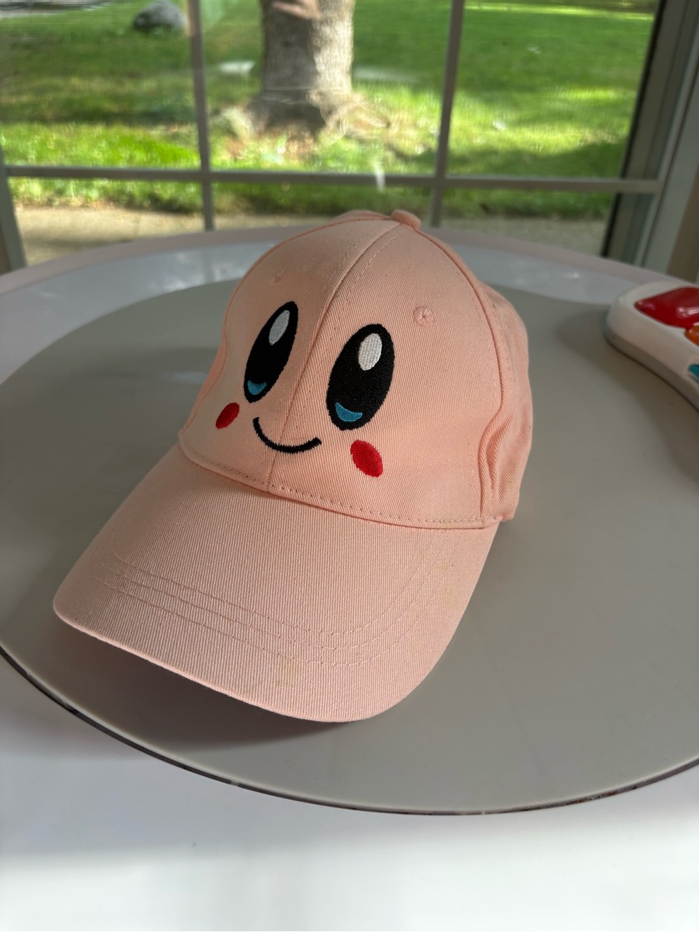 Kids Pink Character Baseball Cap - Cute Face Design